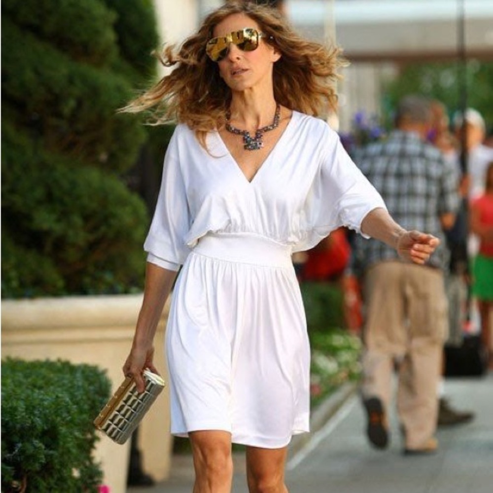Halston Heritage Blue Dolman Sleeve Sundress